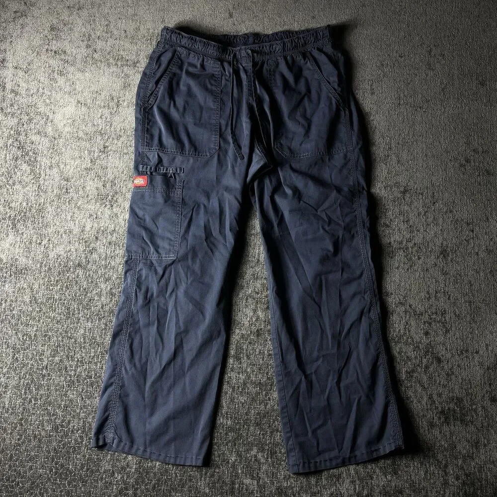 Dickies Gen Flex Youtility Cargo Scrub Pants Mens M Navy Blue 81003 7-Pocket